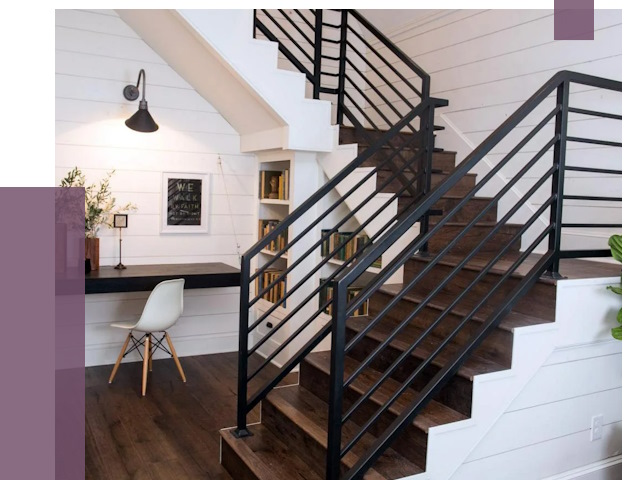 Перила для лестницы в доме в Россоши от 7518 руб. — ПРОЛЁТ-Рсс