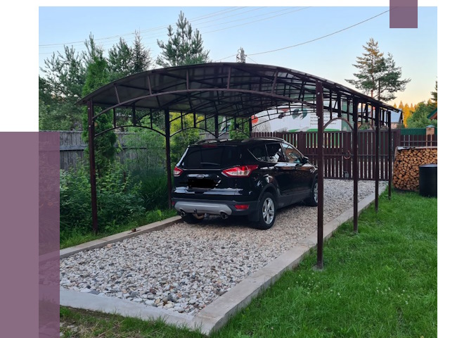 Навесы для автомобиля в Россоши от 13324 руб.  | ПРОЛЁТ-Рсс