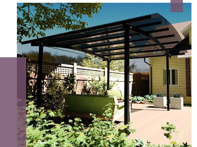 Навесы для террасы в Россоши от 13220 руб. под ключ | ПРОЛЁТ-Рсс