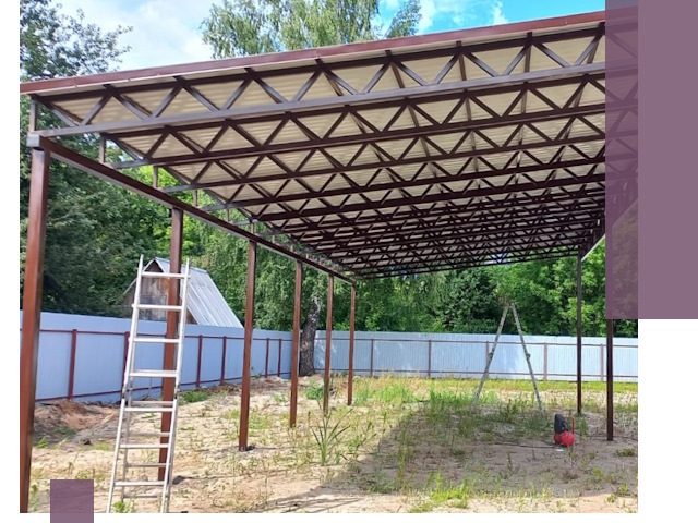 Односкатные навесы под ключ в Россоши — изготовление и монтаж