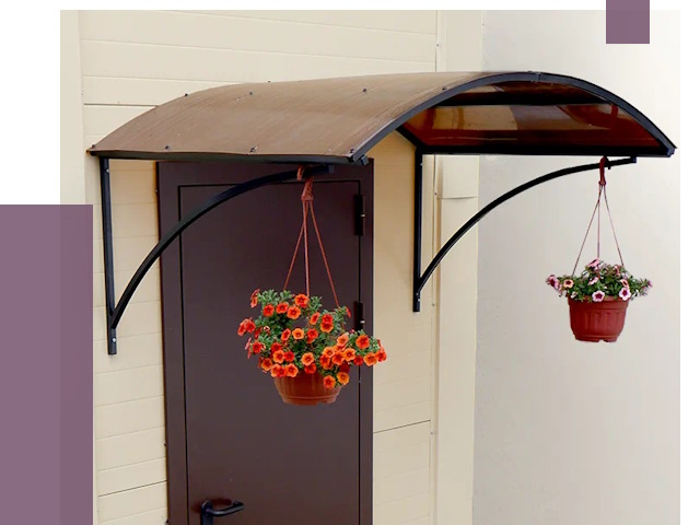 Козырьки над входом в Россоши от 15035 руб.  | ПРОЛЁТ-Рсс