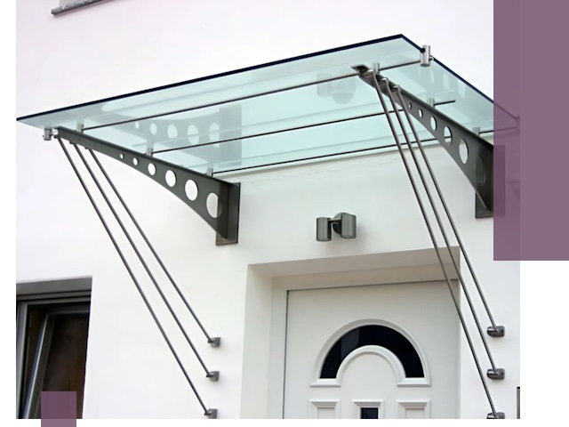 Козырьки над входом под ключ в Россоши — изготовление и монтаж