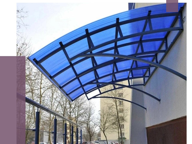 Козырьки из поликарбоната в Россоши от 4355 руб. под ключ | ПРОЛЁТ-Рсс