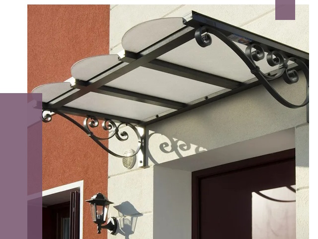 Односкатные козырьки в Россоши от 8503 руб.  | ПРОЛЁТ-Рсс