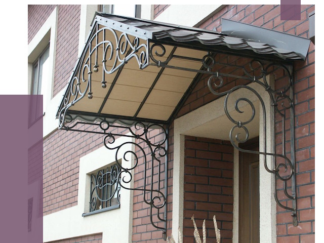 Двускатные козырьки в Россоши под ключ от 12961 руб.