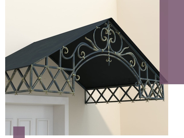 Двускатные металлические козырьки под ключ в Россоши