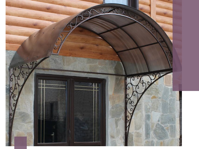 Арочные козырьки под ключ в Россоши: изготовление и монтаж